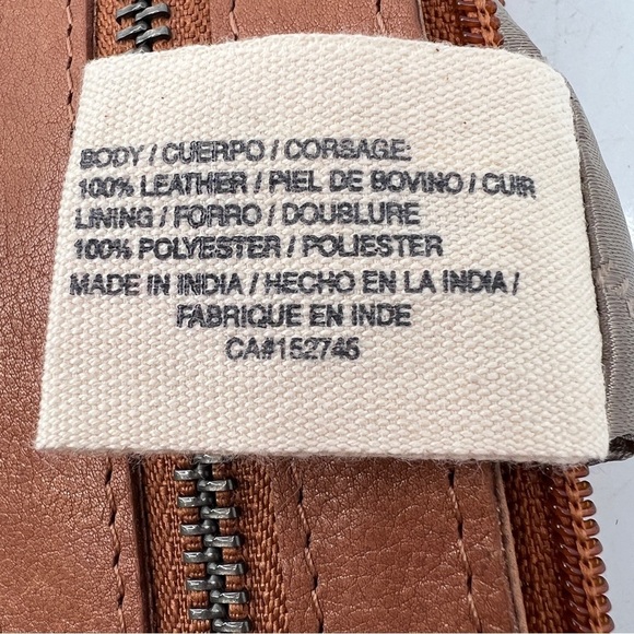 Lucky Brand Brown Leather Geometric Design Shoulder Purse - Picture 8 of 8